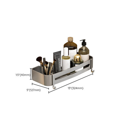 Modern Grey Bathroom Accessory Set with Aluminum Shelf