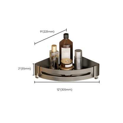 Modern Grey Bathroom Accessory Set with Aluminum Shelf