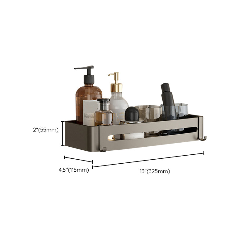 Modern Grey Bathroom Accessory Set with Aluminum Shelf