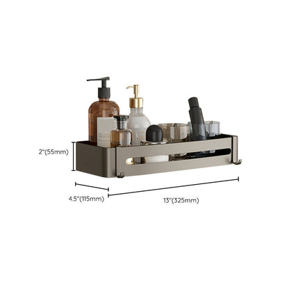 Modern Grey Bathroom Accessory Set with Aluminum Shelf