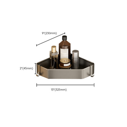Modern Grey Bathroom Accessory Set with Aluminum Shelf