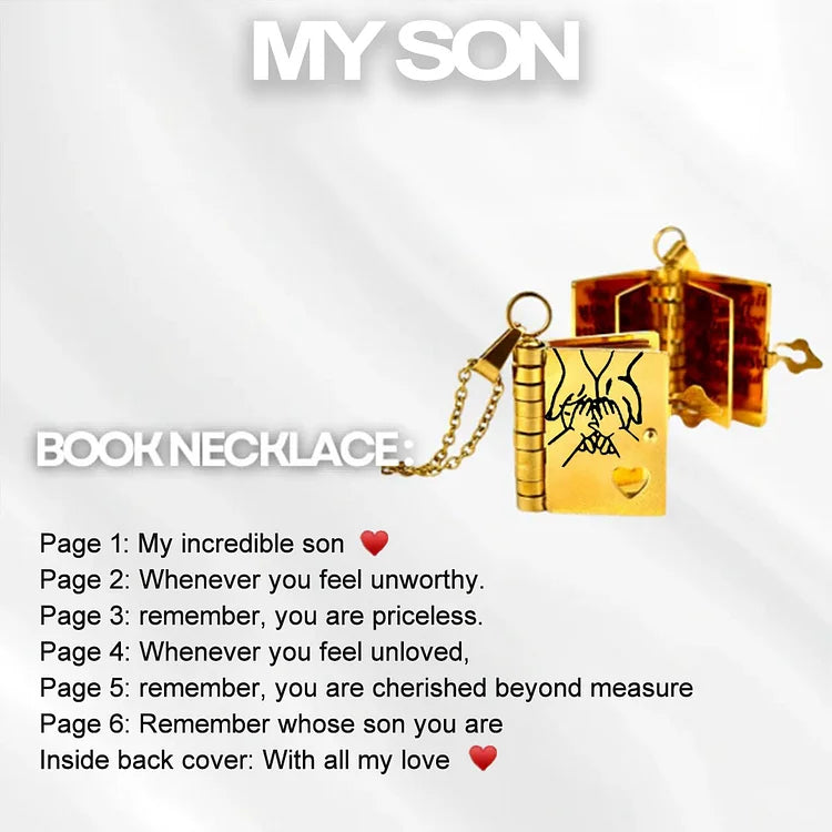 Memory Book Pendant Necklace – Meaningful Jewelry with Affectionate Message