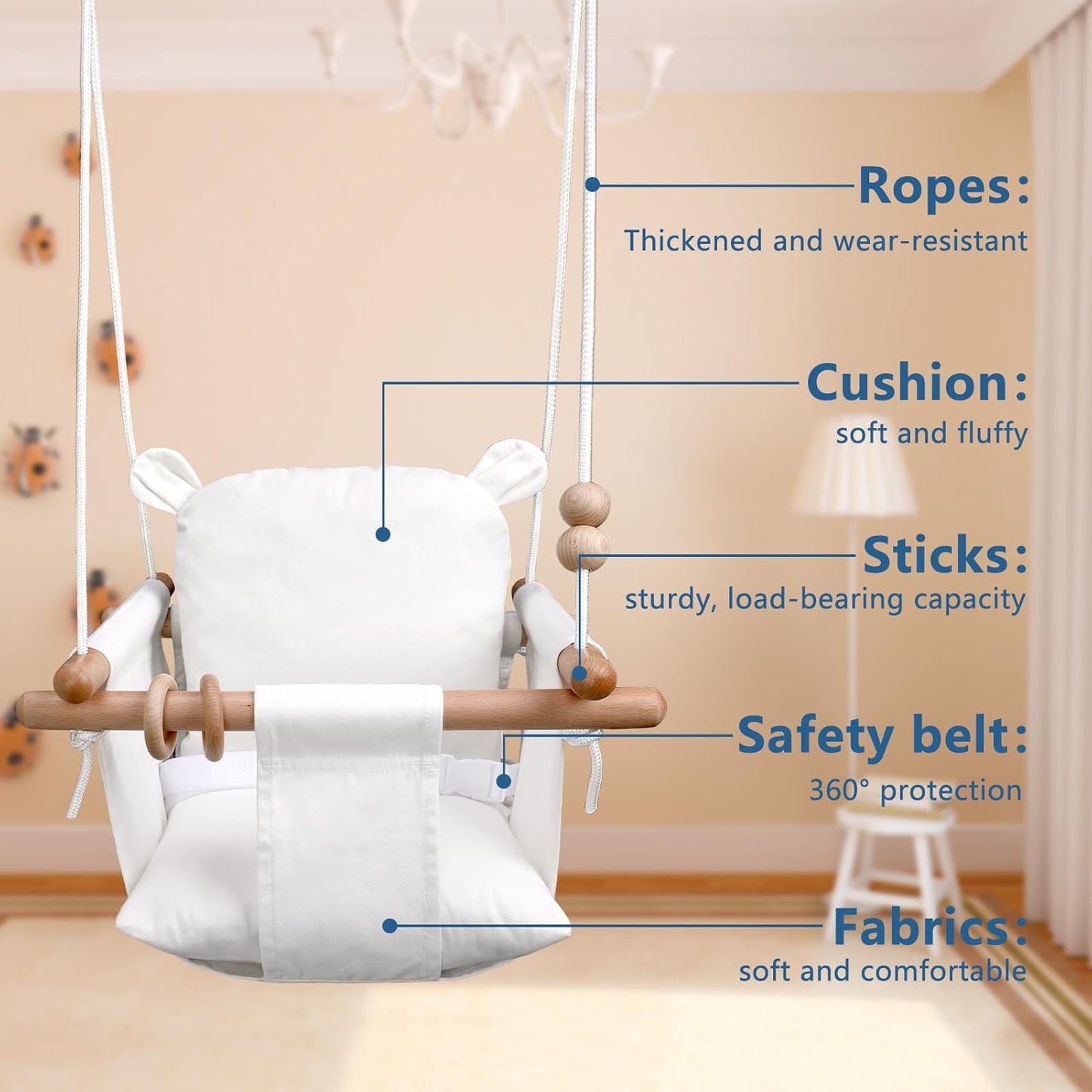 Durable Swing Set for Safe Indoor and Outdoor Fun for Kids