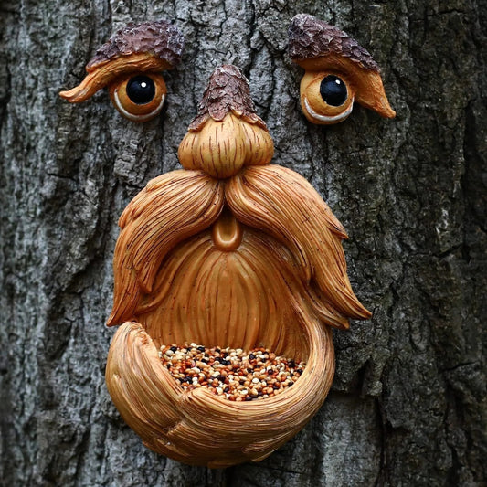 Garden Decoration Birdhouse with Face and Glowing Eyes - Weatherproof