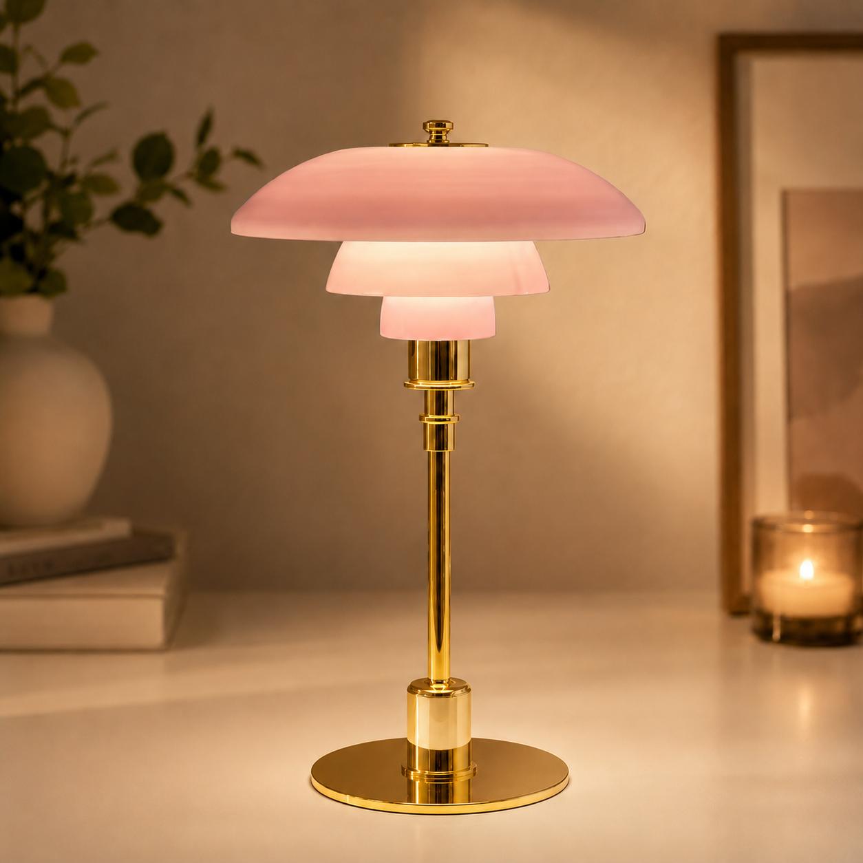 Minimalist Glass Shade Table Lamp for Scandinavian Style Bedroom