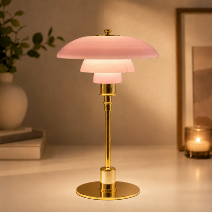 Minimalist Glass Shade Table Lamp for Scandinavian Style Bedroom