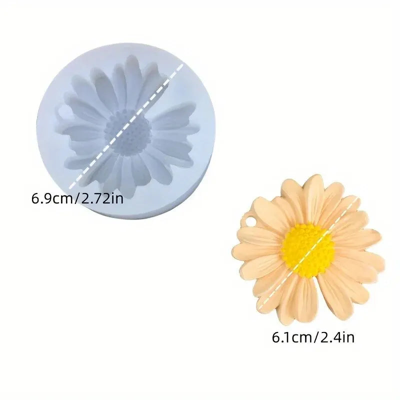 3D Daisy Silicone Mold for DIY Candles & Plaster | Crafting Set with Resin & Clay