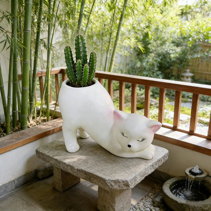 Cartoon Cat Tail Planter | Creative Plant Decoration for Succulents & Cacti at Home, Garden & Balcony