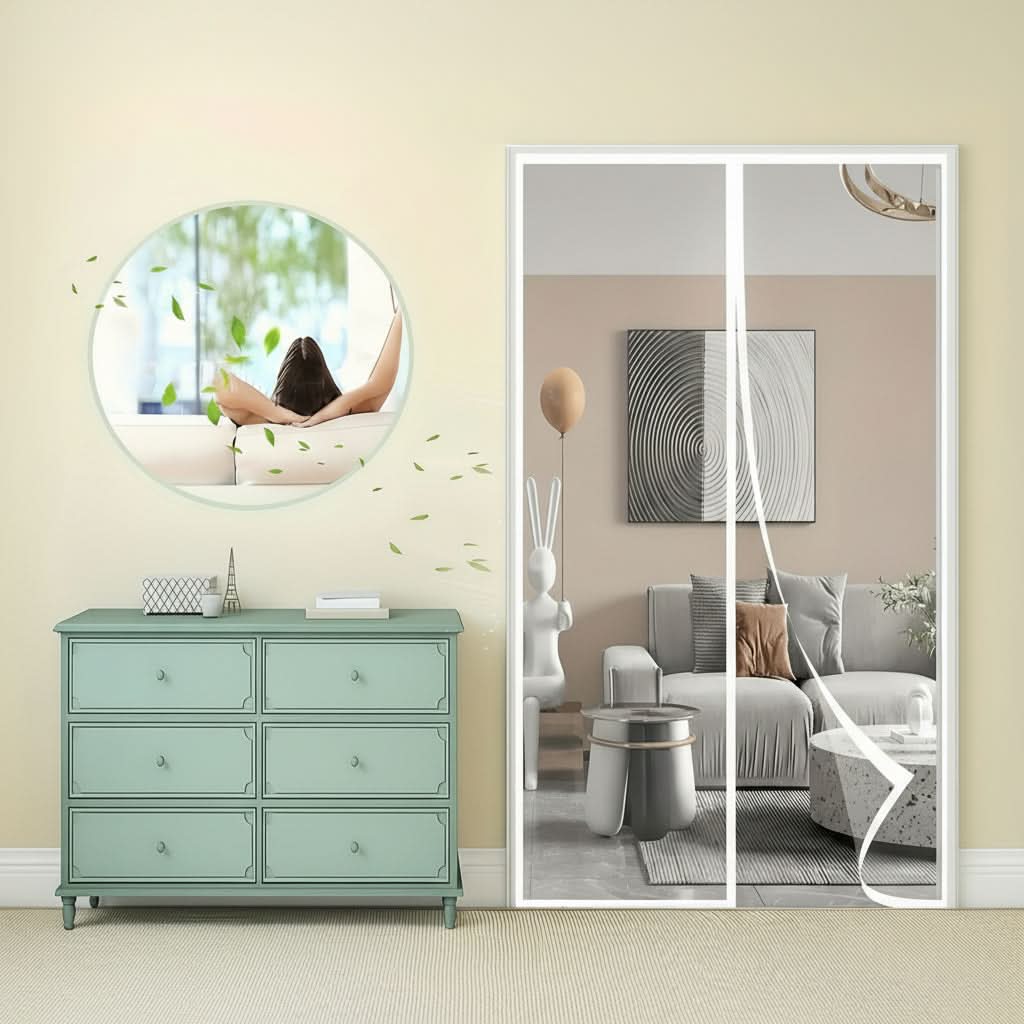 Magnetic Door Curtain for Insect Protection