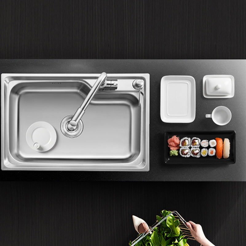 Contemporary Kitchen Sink with Drain Kit - Dirt Resistant Vanity Design