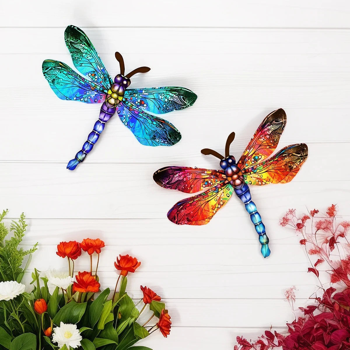3D Metal Dragonfly Wall Art | Wrought Iron Sculpture | Garden & Home Decor