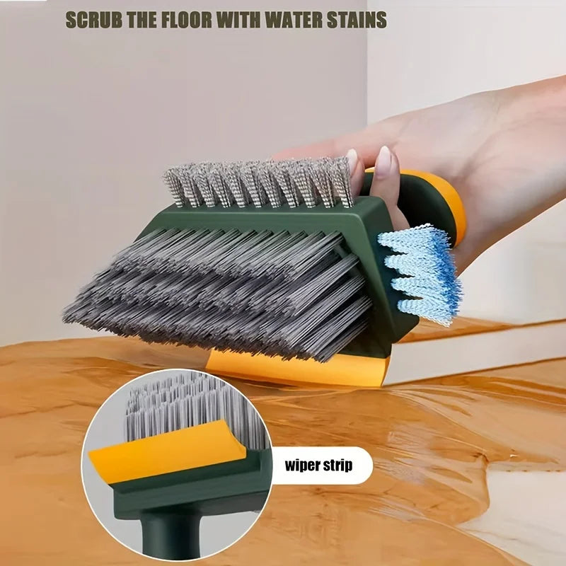 4-in-1 Cleaning Brush and Squeegee | Versatile for Kitchen, Bathroom, Floors, Tires