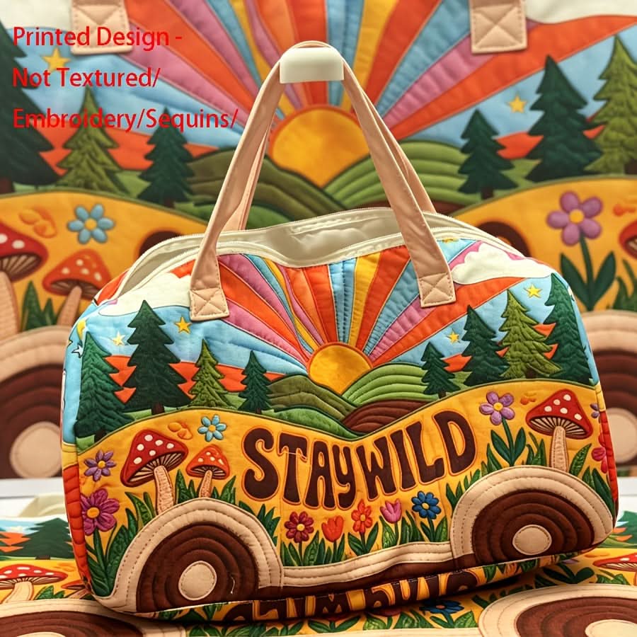 Vintage-Inspired Travel Tote Bag with Bohemian Flair