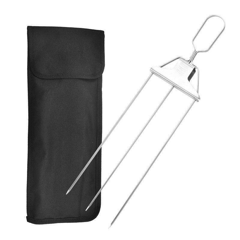 Stainless Steel Skewers with 9 Prongs – GrillMaster Trio for Perfectly Cooked Meat, Seafood & Vegetables | Dishwasher Safe | Includes Oxford Carry Bag