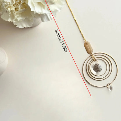 Rainbow Effect Crystal Sun Catcher with Metal Rings - 30 cm
