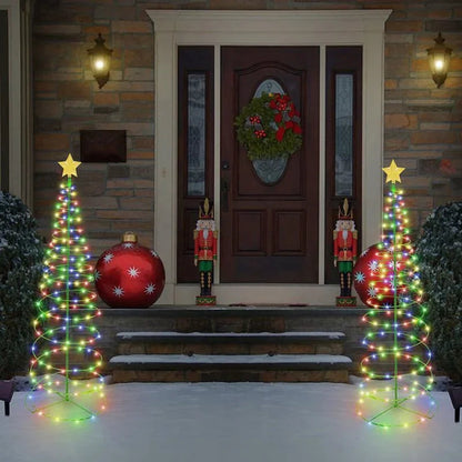 Solar Christmas Tree Light | LED Iron Art Ornament | Waterproof & Auto-Controlled | Warm White & Multicolor