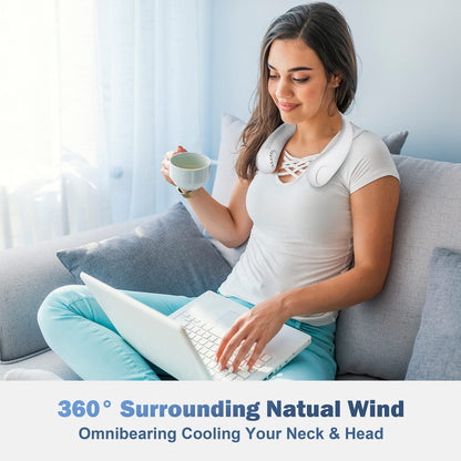 Rechargeable Mini Bladeless Neck Fan - Wireless Portable Personal Cooler