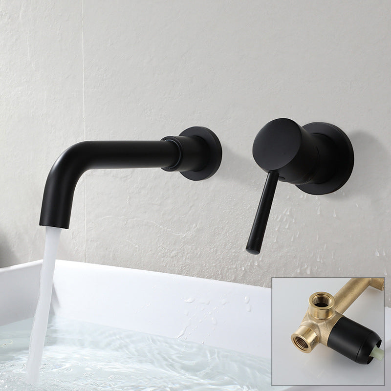 Wall-Mounted Industrial Bathroom Faucet with 2-Hole Swivel Spout