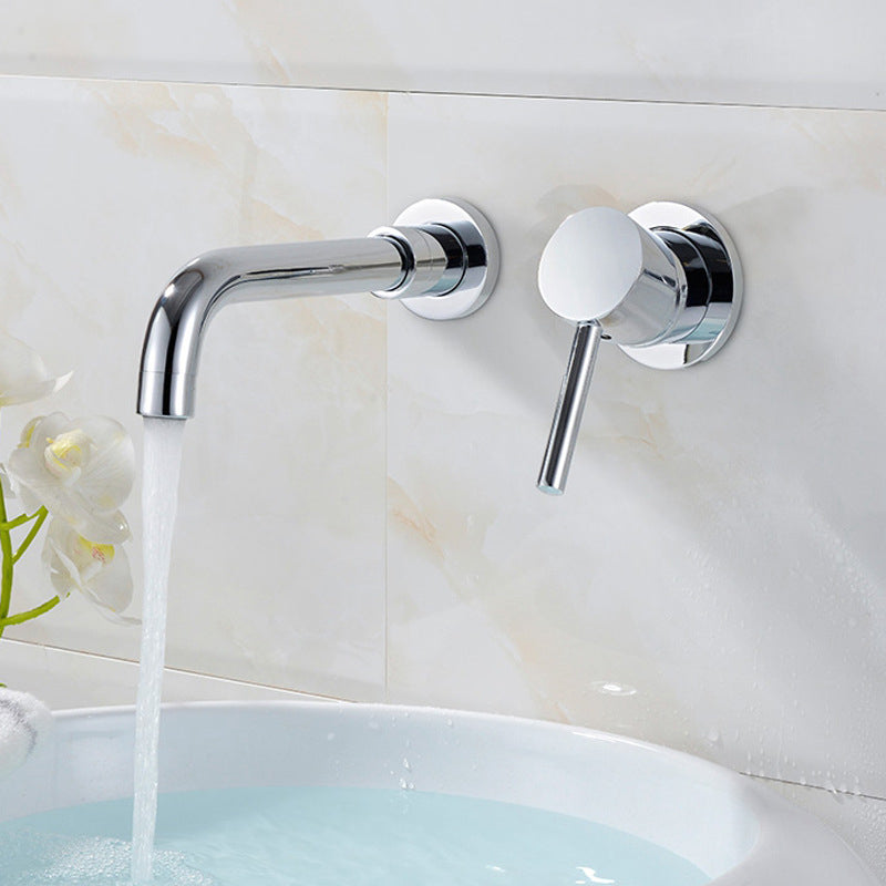Wall-Mounted Industrial Bathroom Faucet with 2-Hole Swivel Spout