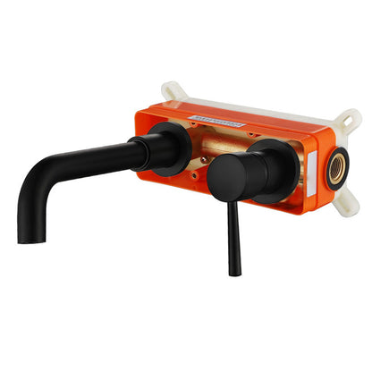 Wall-Mounted Industrial Bathroom Faucet with 2-Hole Swivel Spout