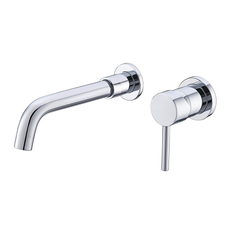 Wall-Mounted Industrial Bathroom Faucet with 2-Hole Swivel Spout