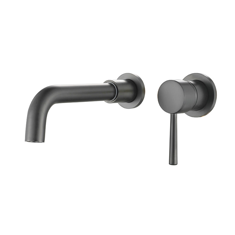 Wall-Mounted Industrial Bathroom Faucet with 2-Hole Swivel Spout