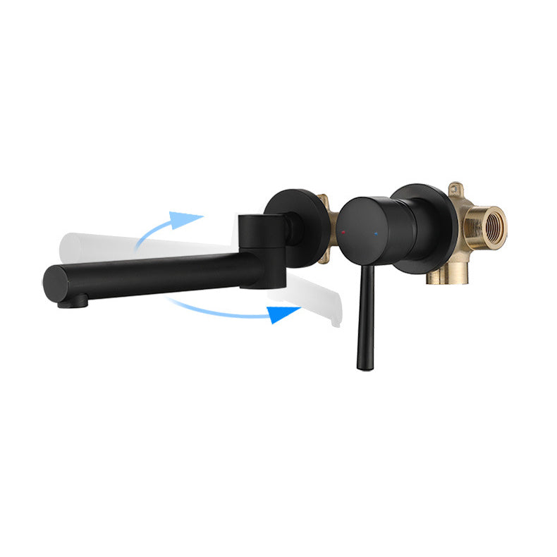 Wall-Mounted Industrial Bathroom Faucet with 2-Hole Swivel Spout