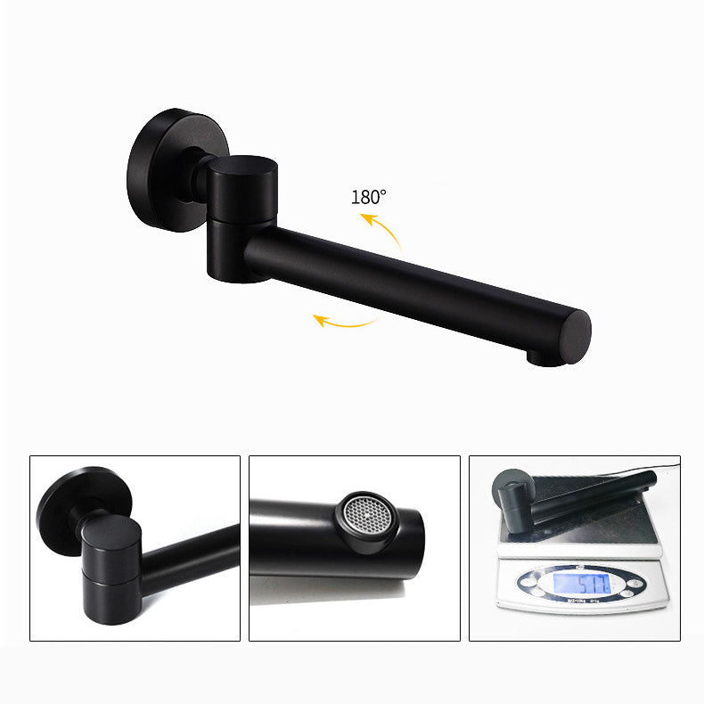 Wall-Mounted Industrial Bathroom Faucet with 2-Hole Swivel Spout