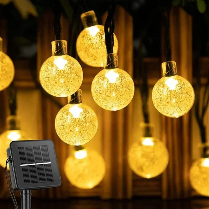 Outdoor Decorative LED String Lights Powered by Solar Energy