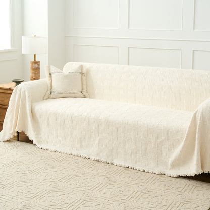 Cozy Throw Blanket – Soft Crosshatch Chenille Sofa Protector