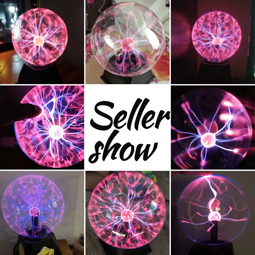 Touch-Activated LED Plasma Ball Lamp with Sound Control – 220V EU Plug, 10-20 cm, Decorative & Party Light