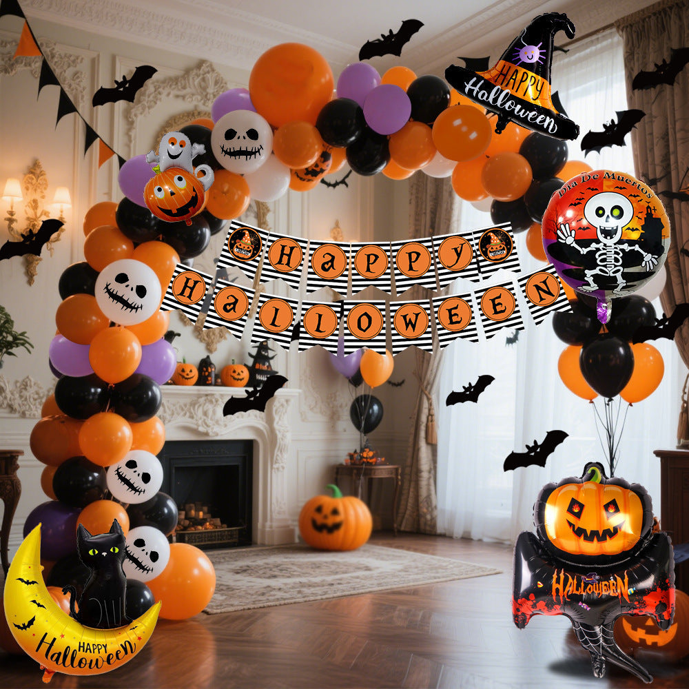 Halloween Balloon Collection – Black, Orange, Purple with Pumpkin Design