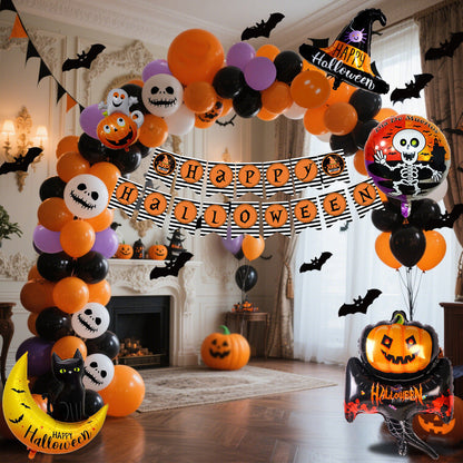 Halloween Balloon Collection – Black, Orange, Purple with Pumpkin Design