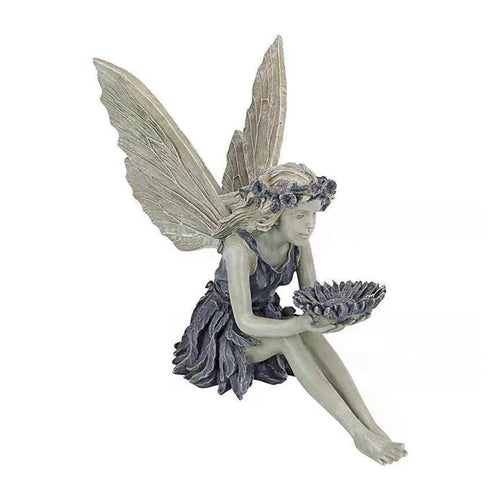 Elf Figurine Statue | Resin Decoration for Garden & Home | Angel Girl Ornament for Table and Garden