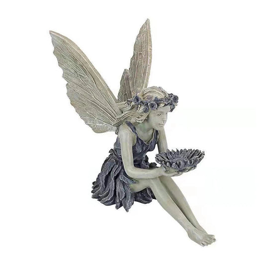Elf Figurine Statue | Resin Decoration for Garden & Home | Angel Girl Ornament for Table and Garden