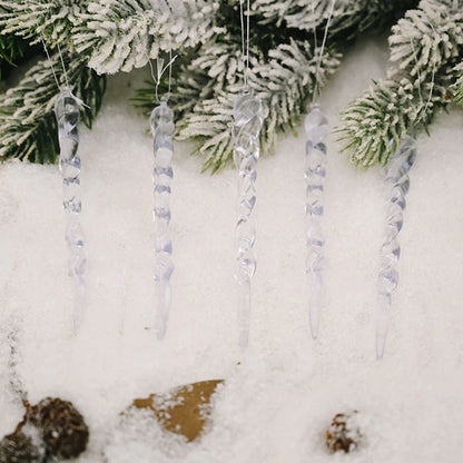 Set of 12 Festive Tree Decoration Faux Icicles