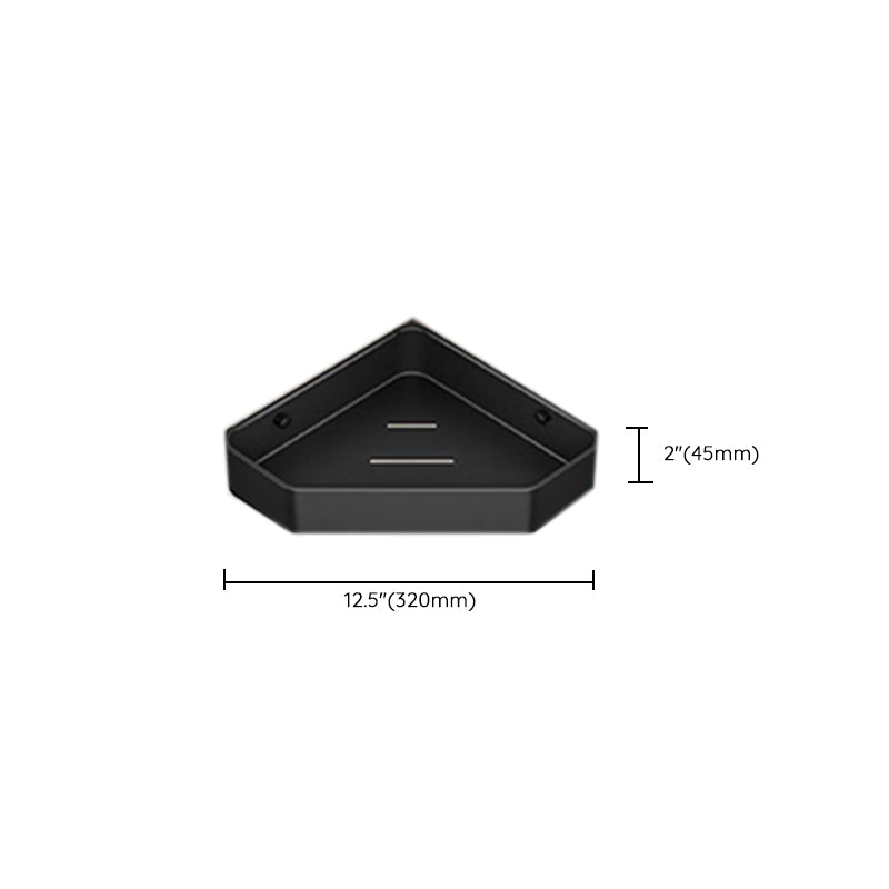 Contemporary Matte Black Bathroom Accessory Set with Shelf and Towel Holder