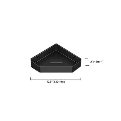 Contemporary Matte Black Bathroom Accessory Set with Shelf and Towel Holder