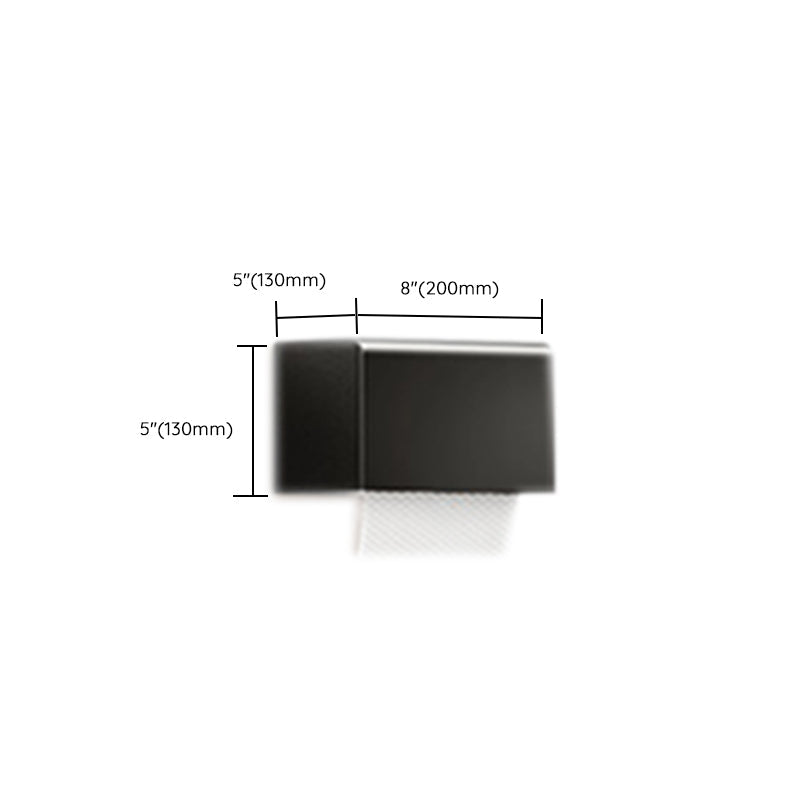 Contemporary Matte Black Bathroom Accessory Set with Shelf and Towel Holder