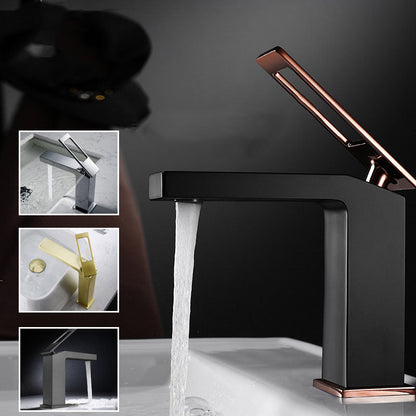 Glam Style Sink Faucet for Bathroom with Lever Mixer