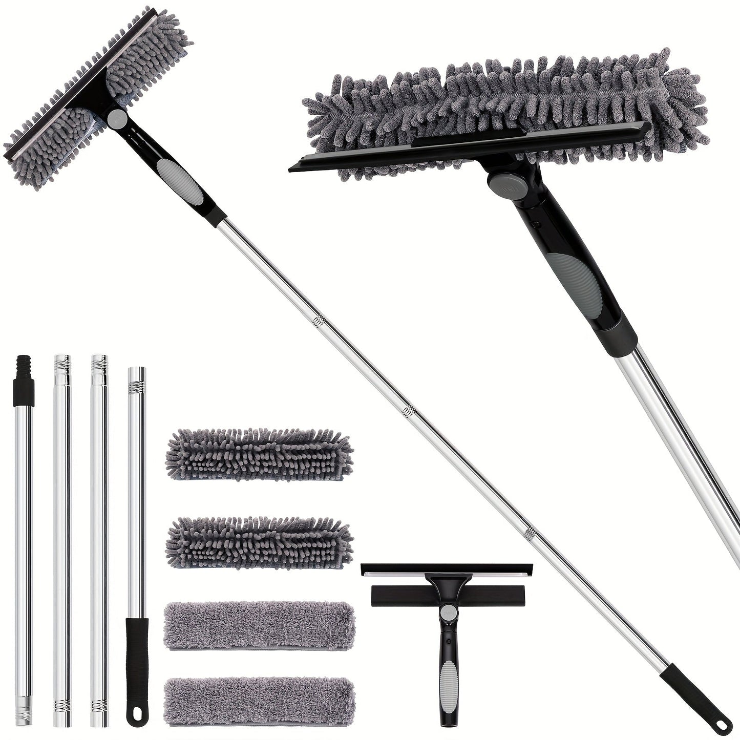 Telescopic Window and Glass Cleaning System – 2-in-1 Crystal Clear Cleaner