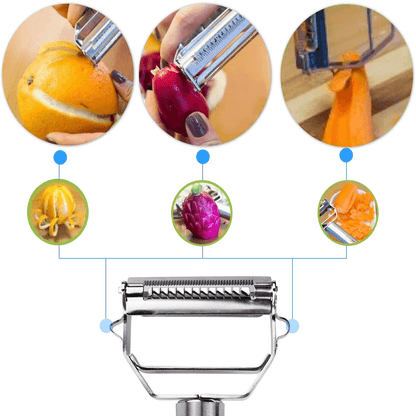 Multi-Functional Vegetable Peeler in Stainless Steel