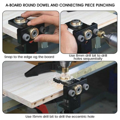 Adjustable 3-in-1 Woodworking Drill Locator Punching Tool