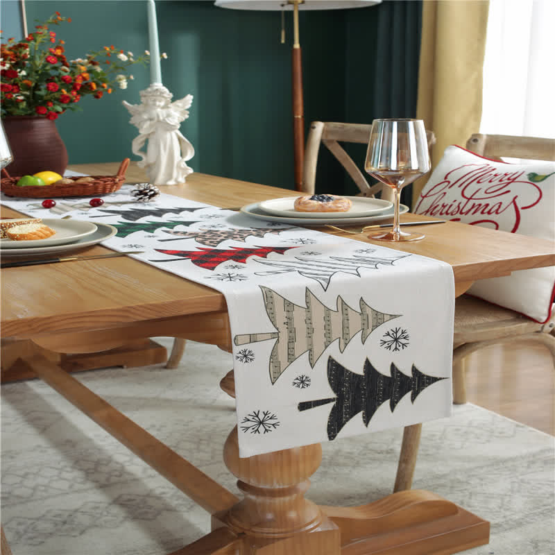 Christmas Tree and Snowflake Table Runner - Winter Lane Decor [Last Day Discount]
