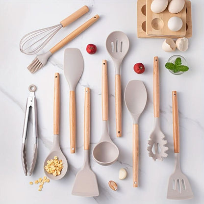 12-Piece Heat Resistant Silicone Kitchen Set - Dishwasher Safe