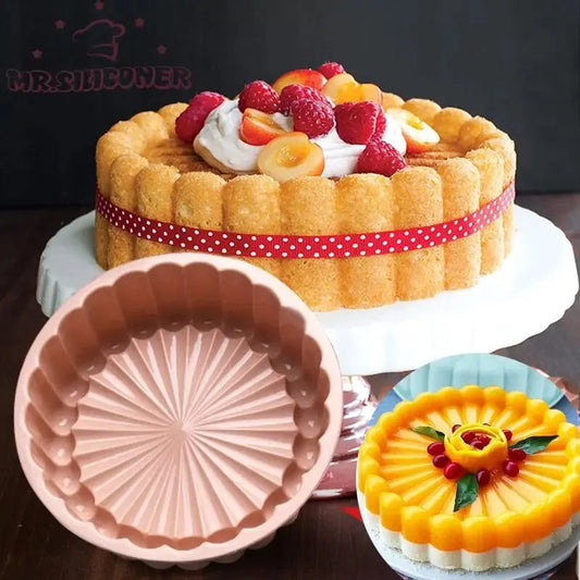 Round Silicone Cake Mold with Sunflower Design | Heat Resistant | 20x20x6 cm