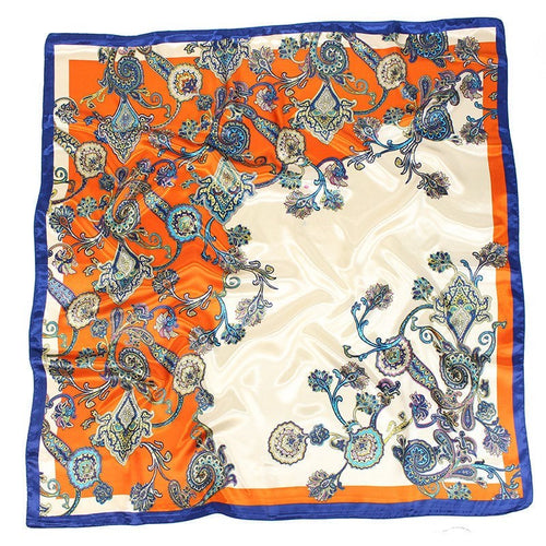 Large Square Simulation Silk Scarf – Versatile Fashion Accessory