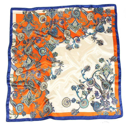 Large Square Simulation Silk Scarf – Versatile Fashion Accessory