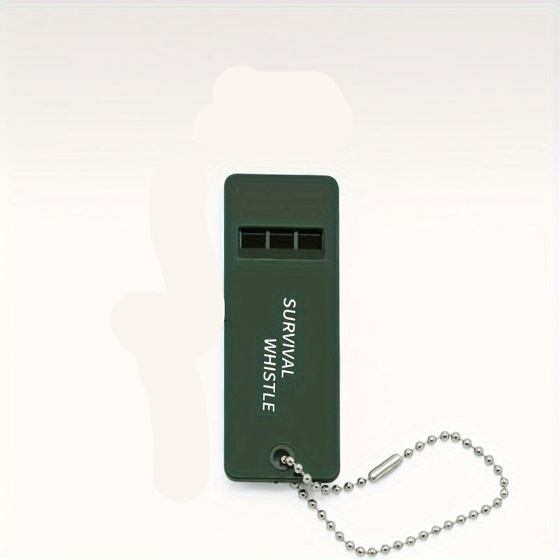 Compact Emergency Whistle with Triple Frequency Alert