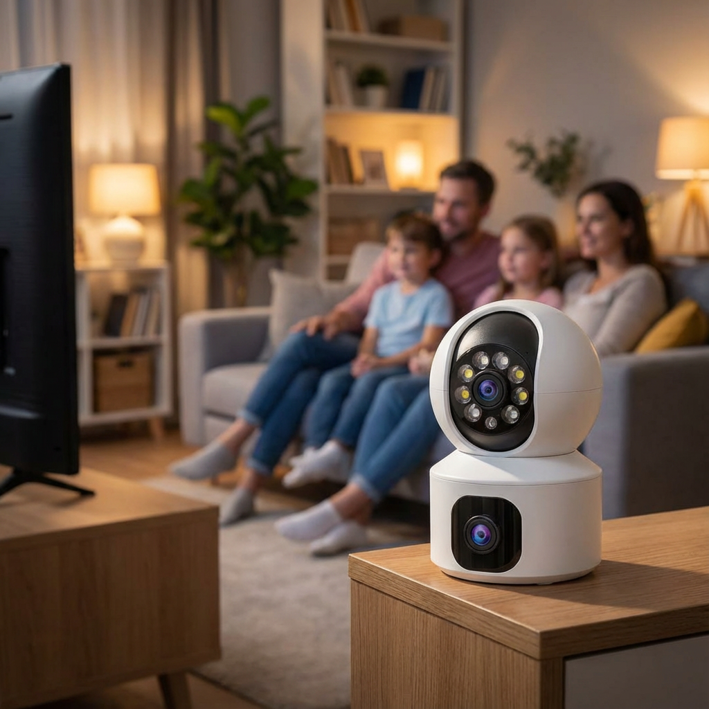 WiFi Security Camera with Dual Lens and HD Video Quality